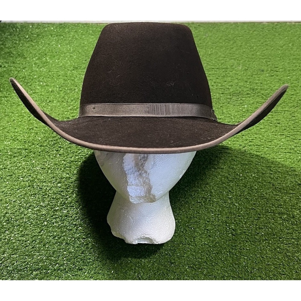 Vintage Kids Cowboy Hat Chocolate Brown OSFA Resistol Western Wool Felt USA Made